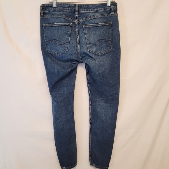 Silver Jeans Co. Women’s Distressed Skinny Jeans Size W30 Blue Denim Everyday - Picture 2 of 9